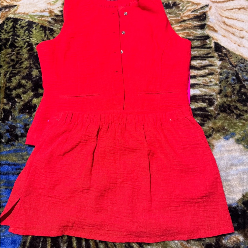 Red Sleeveless Kids Dress